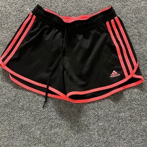 Adidas Shorts Womens Size XS Black Pink 3-Stripe Athletic Running Gym Activewear